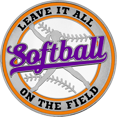 Purple "Softball" with Orange Outer Circular Borders